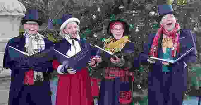 A Group Of Christmas Carolers Singing In The Snow Covered Streets, Spreading Joy And Festive Cheer. A Wallflower Christmas: A Novel (The Wallflowers 5)
