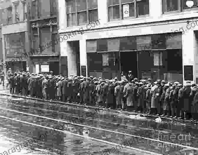 A Line Of Unemployed Men Waiting Patiently For A Bread Handout, Their Faces Etched With Worry And Uncertainty, Capturing The Bleak Reality Of The Great Depression That Shook The Nation's Economy And Psyche Ages Of American Capitalism: A History Of The United States