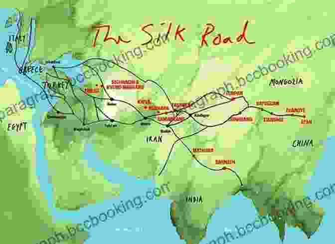 A Map Of The Silk Road, Showing The Major Cities And Trade Routes. Journeys On The Silk Road: A Desert Explorer Buddha S Secret Library And The Unearthing Of The World S Oldest Printed