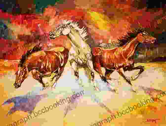 A Painting Depicting A Herd Of Mustangs Galloping Across A Landscape Texas Family Reunion: One Of The Southwest S Largest And Continuous Annual Gatherings For 80 Years