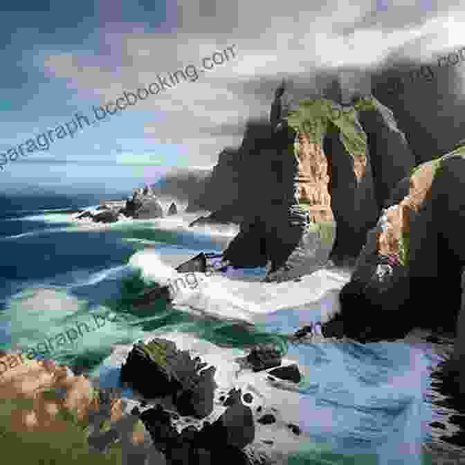 A Photo Of A Rugged Coastline, With Crashing Waves And Towering Cliffs. The Great Outdoors: The Mountains Of California
