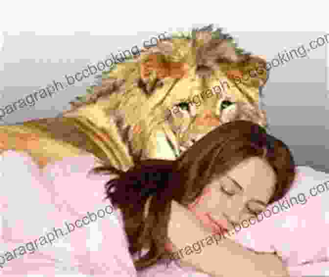 A Woman Cuddling With A Lion In Her Bed THERE S A LION IN MY BED : Adventures With An Invisible Talking Lion