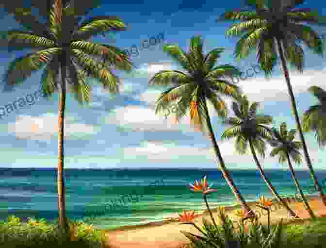 Bold And Colorful Painting Of A Tropical Beach With Vibrant Palm Trees Wildlife Landscapes You Can Paint: 10 Acrylic Projects Using Just 5 Colors