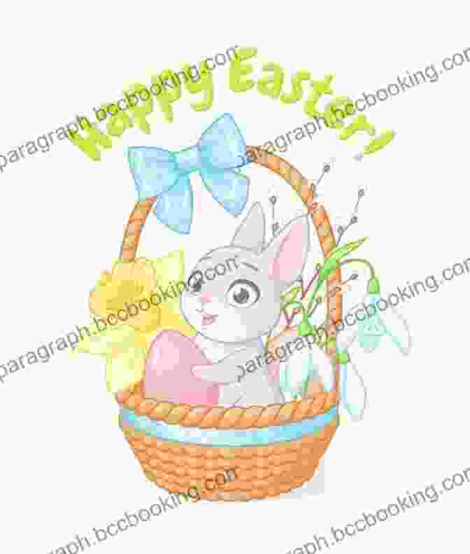 Easter Jokes For Kids Book Cover With An Illustration Of A Laughing Bunny Holding A Basket Of Easter Eggs. Easter Jokes For Kids Riley Weber