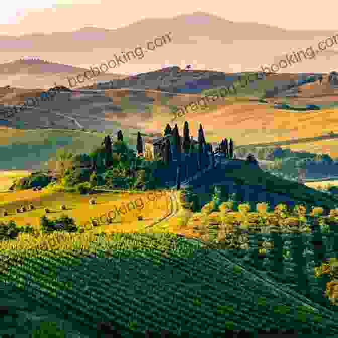 Image Of Rolling Vineyards In Tuscany, Italy, With A Farmhouse In The Distance Visit Italy With Gabrielle Volume 2