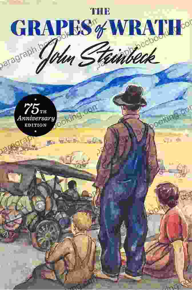 John Steinbeck The Grapes Of Wrath Book Cover, A Sepia Toned Image Of A Family Huddled Together In A Truck During The Great Depression The Grapes Of Wrath John Steinbeck