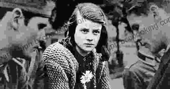 Sophie Scholl Standing In Front Of A Nazi Flag, With Her Arms Crossed And A Defiant Expression On Her Face Sophie Scholl And The White Rose