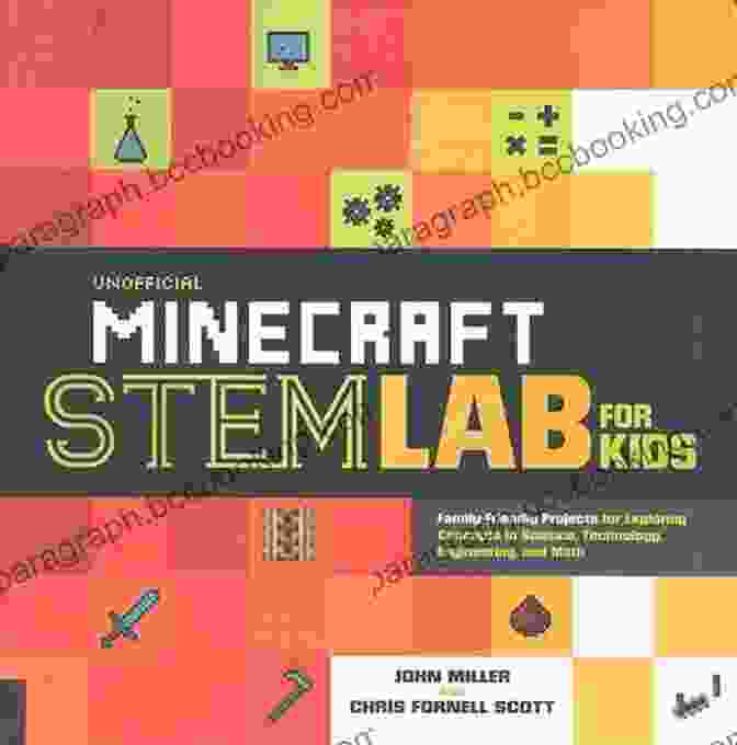 Unofficial Minecraft Lab For Kids Book Cover Featuring A Pixelated Laboratory With Children Experimenting Unofficial Minecraft Lab For Kids: Family Friendly Projects For Exploring And Teaching Math Science History And Culture Through Creative Building